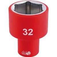 Draper Fully Insulated VDE Socket, 1/2" Sq. Dr., 32mm