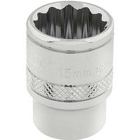 Draper HI-TORQ£ 12 Point Socket, 3/8" Sq. Dr., 15mm