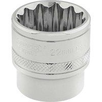 Draper 32800 3/8-Inch Square Drive 12-Point Hi-Torq Metric Socket, 22mm Size