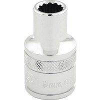Draper 33089 1/2" Square Drive 12 Point Socket, 9mm Size , Blue