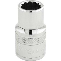 Draper 33097 1/2" Square Drive 12 Point Socket, 12mm Size , Blue