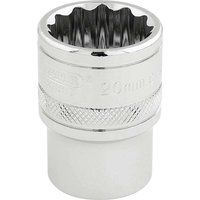 Draper 33289 1/2" Square Drive 12 Point Socket, 20mm Size , Blue