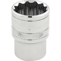 Draper HI-TORQ£ 12 Point Socket, 1/2" Sq. Dr., 21mm