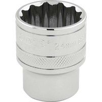 Draper HI-TORQ£ 12 Point Socket, 1/2" Sq. Dr., 24mm