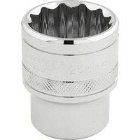 Draper 33418 1/2" Square Drive 12 Point Socket, 25mm Size, Blue