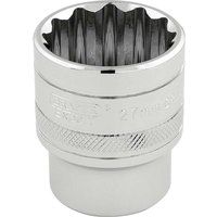 Draper 33442 1/2" Square Drive 12 Point Socket, 27mm Size