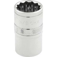 Draper 33641 1/2-Inch Square Drive Polished Chrome Imperial Socket, 5/8-Inch Size, Blue