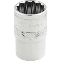 Draper 33644 12 Point Socket, 1/2" Drive, 11/16" AF , Blue