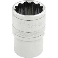 Draper 33660 1/2-Inch Square Drive Polished Chrome Imperial Socket, Blue, 3/4-Inch Size