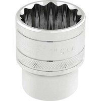 Draper 33725 1/2-Inch Square Drive Polished Chrome Imperial Socket, 1-Inch Size , Blue