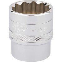Draper 33727 1/2-Inch Square Drive Polished Chrome Imperial Socket, 1.1/8-Inch Size