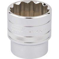 Draper 33729 1/2-Inch Square Drive Polished Chrome Imperial Socket, 1.1/4-Inch Size