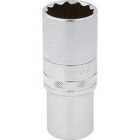 Draper 33802 1/2" Square Drive Hi-Torq 12 Point Deep Socket, 24mm Size , Blue
