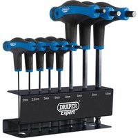 Draper T-Handle Metric Ball Ended Hex Allen Key/Wrench Set 2mm-10mm +Stand 33873