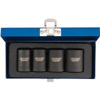 Draper 34032 1/2" Sq. Dr. Locking Wheel Nut Set (4 Piece), Black
