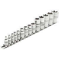 Draper 34415 1/4, 3/8, 1/2-Inch Square Drive Draper TX-Star Socket 14 Piece Set , Blue