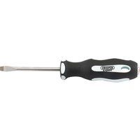 Draper 34976 Expert Plain Slot Soft Grip Parallel Tip Screwdriver, 5.5mm x 75mm , Blue