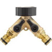 Draper GW44/H Expert Brass 3/4-Inch BSP Double Tap Connector with Flow Control
