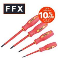 Draper 46539 Fully Insulated Screwdriver Set, 4 Pieces