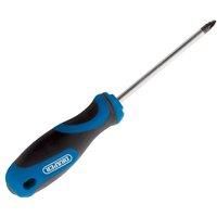 Draper 48928 865PZ Number 2 PZ Type Screwdriver with Soft Grip Handle, 100mm , Blue