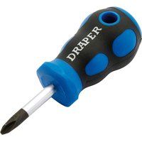 Draper 50181 Soft Grip Cross Slot Screwdriver, 38 mm Blade Length , Blue