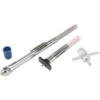 DRAPER 3 PIECE SERVICE KIT TYRE DEPTH TREAD PRESSURE GAUGE TYRES VALVE REPAIR
