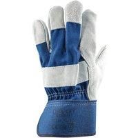 Draper Heavy Duty Large Leather Gardening Gloves - Blue