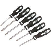 Draper 63590 Pound Thru Plain Slot Soft Grip Screwdriver Set, 6 Piece