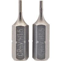 Draper 63944 1.5mm 1/4" Hex Hexagonal Insert Bit 25mm Long (2 Piece)