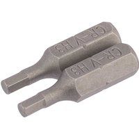 Draper 63962 3mm 1/4" hex. hexagonal insert bit 25mm long x 2