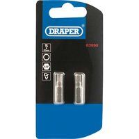 Draper Hex Screwdriver Bit Hex 5mm 25mm Pack of 2