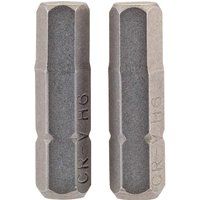 Draper Hex Screwdriver Bit Hex 6mm 25mm Pack of 2