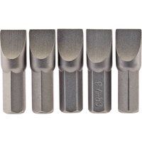 Draper 64013 8.0mm 1/4" Hex Plain Slot Insert Bit 25mm Long (5 Piece)