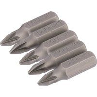 1x Pack Of 5 Draper No. 1 1/4" Hex PZ Type Insert Bit - 25mm Long