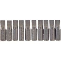 Draper 64031 6mm 1/4" Hex Plain Slot Insert Bit 25mm Long (10 Piece)