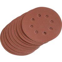 Draper Hook and Loop Sanding Discs, 125mm, 240 Grit (Pack of 10)