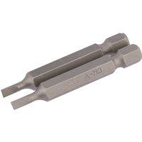 Draper 64088 3mm 1/4" Hex Plain Slot Insert Bit 50mm Long (2 Piece)