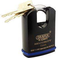 Draper 64198 Expert Heavy Duty Padlock and 2 Keys with Shrouded Shackle, 61 mm