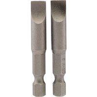 Draper 64226 8mm 1/4" Hex Plain Slot Insert Bit 50mm Long (2 Piece)