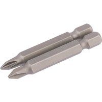 Draper Cross Slot Insert Bit, 1/4" Hex, 50mm Long, No.1 (Pack of 2)