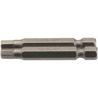 Draper Hexagonal Insert Bit, 5mm, 1/4" Hex, 50mm Long (Pack of 2)
