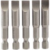 Draper 64280 8mm 1/4" Hex Plain Slot Insert Bit 50mm Long (5 Pieces)