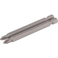 Draper Cross Slot Insert Bit, 1/4" Hex, 75mm Long, No.1 (Pack of 2)