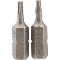 1x Pair of Draper T8 1/4" Hexagonal TX-Star Insert Bit - 25mm Long