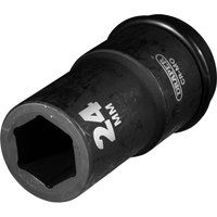 Draper 71883 3/4" Square Drive Hi-Torq 6 Point Deep Impact Socket, 24 mm Size