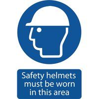 Draper 72869 "Safety Helmet Must Be Worn" Mandatory Sign