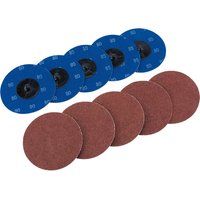 Draper SD3AB 80 Grit Aluminium Oxide Sanding Discs, Blue, 75 mm, Set of 10 Piece