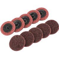 Draper Tools DRA75623 Draper Ten 50mm Polycarbide Abrasive Pads (Medium), Blue