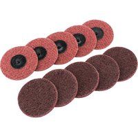 1x Pack Of 10 Draper 75mm Polycarbide Abrasive Pads - Medium - 75627