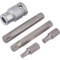 Draper 83567 1/2" Square Drive Spline Bit 5 Piece Set
